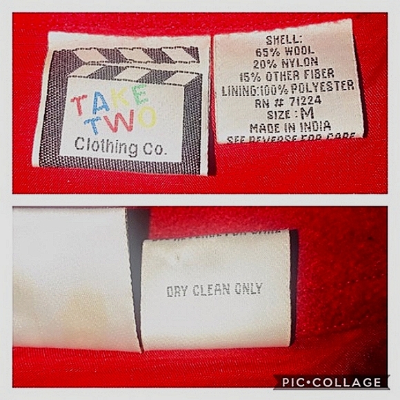 Vtg Take Two Clothing Co. Christmas Wool Embroided Patch Blazer M - Picture 15 of 15